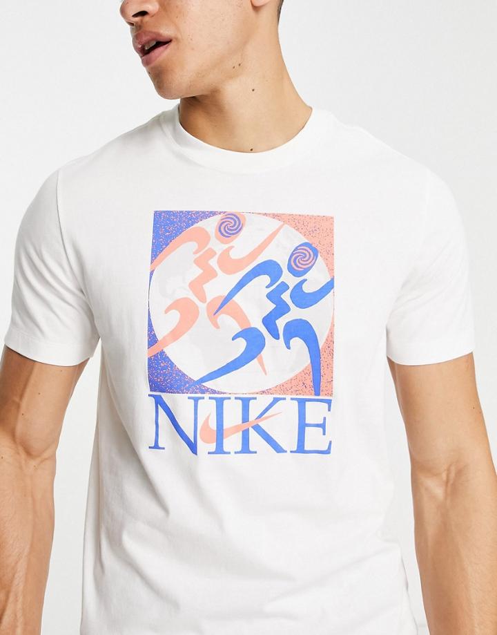 Nike Training Dri-fit Retro Graphic Logo T-shirt In White
