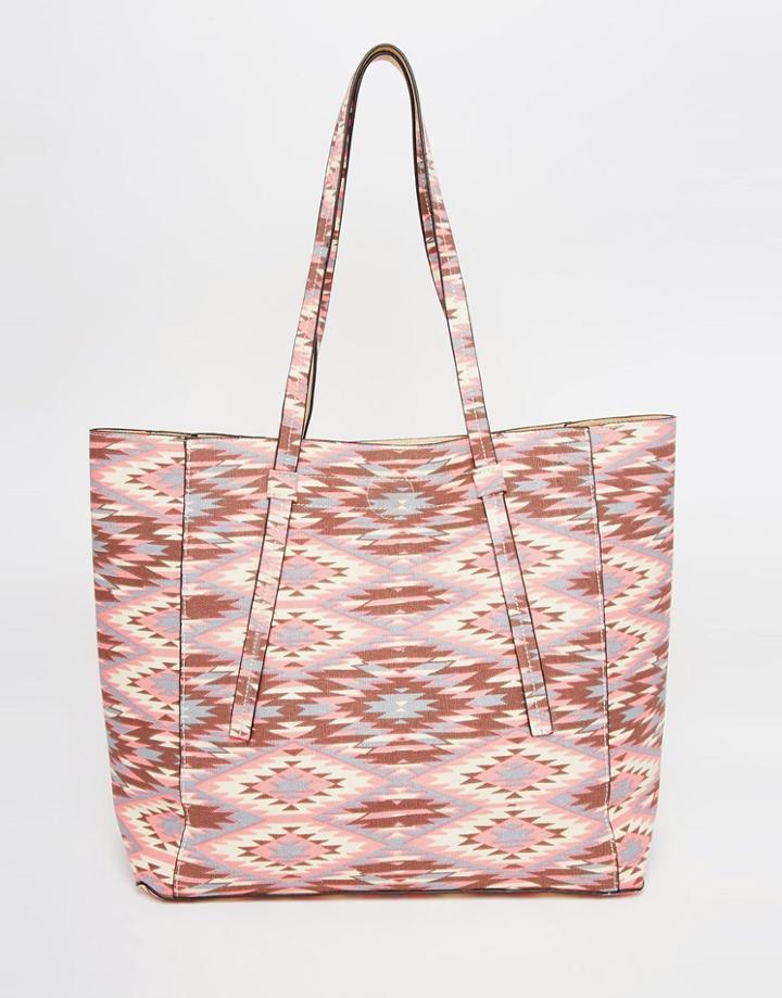 Yoki Fashion Printed Shopper Bag - Beige