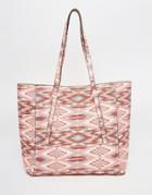 Yoki Fashion Printed Shopper Bag - Beige