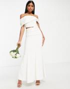 Hope & Ivy Bridal Emma Maxi Skirt In Ivory - Part Of A Set-white