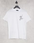Asos Dark Future T-shirt With Multi Placement Script Logo In White