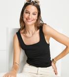 Asos Design Tall Tank Top With Scoop Front And Back In Black