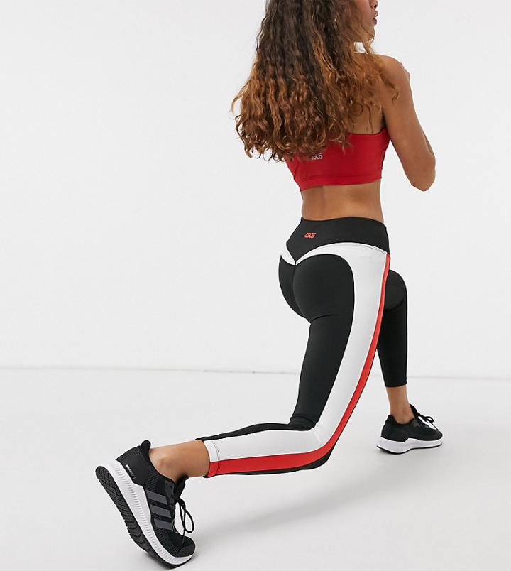 Asos 4505 Petite Legging With Side Stripe-black