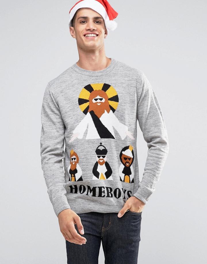D-struct Homeboys Holidays Sweater - Gray