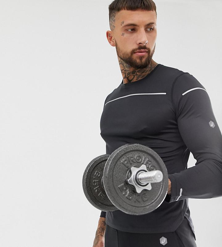 Asics Lite Long Sleeve Top In Black - Black