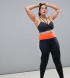 Asos 4505 Curve Color Block Gym Legging With Bum Sculpt Seam Detail - Multi