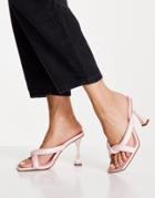 Asos Design Naomi Twisted Padded Mules In Pink