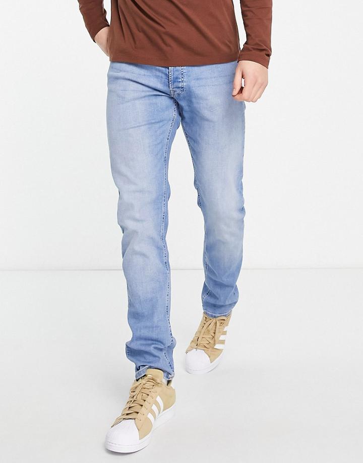 Jack & Jones Intelligence Glenn Slim Fit Jeans In Light Blue