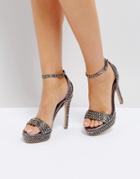 Carvela Genna Platform Heeled Sandals - Silver