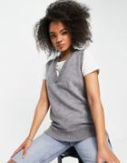 Qed London Knitted Tank In Gray-grey