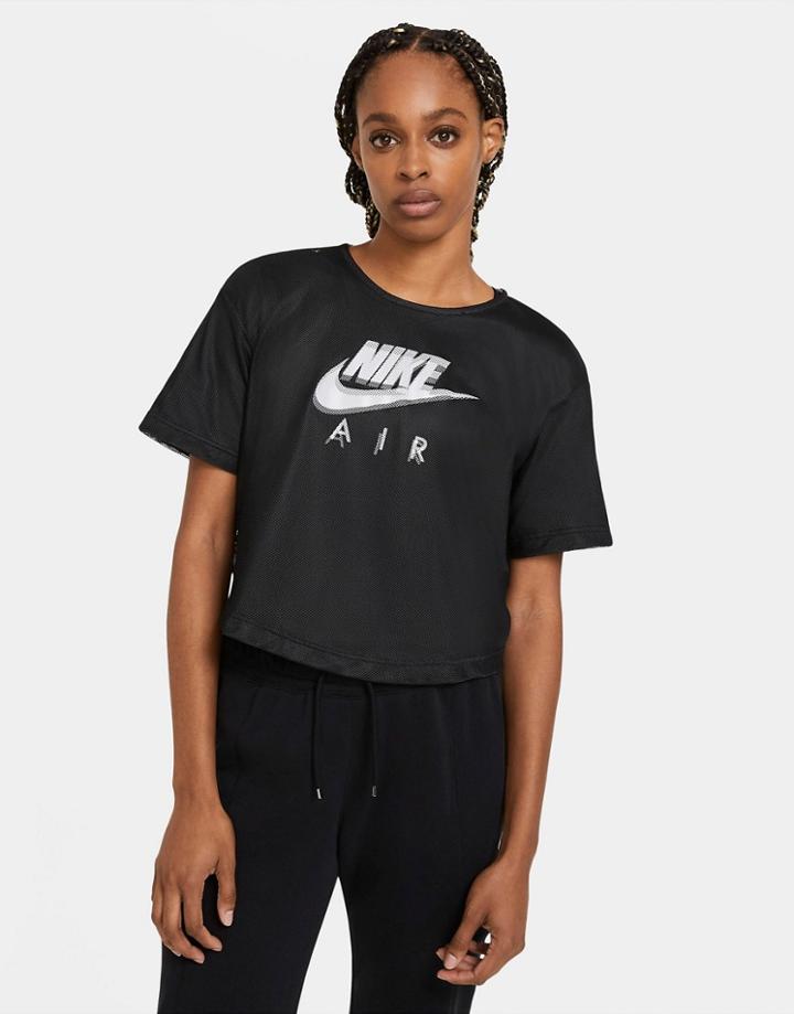 Nike Air Short Sleeve Mesh T-shirt In Black