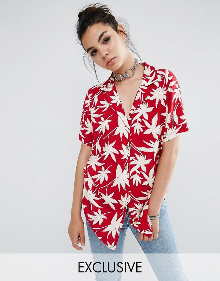 Reclaimed Vintage Hawaiin Shirt - Red