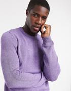 Asos Design Midweight Cotton Crew Neck Sweater In Lavender Twist-purple