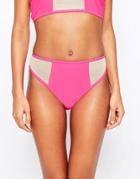 Jaded London Pink Mesh Insert Bikini Bottoms - Pink