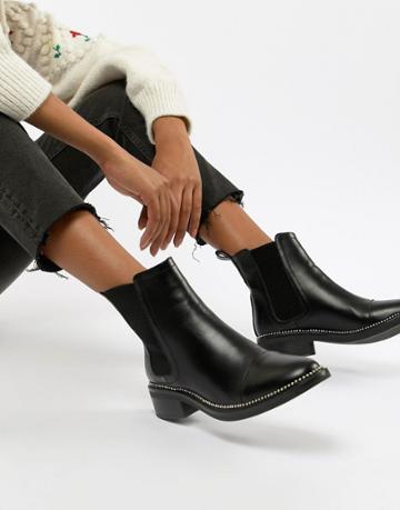 Raid Apple Black Studded Chelsea Boots - Black