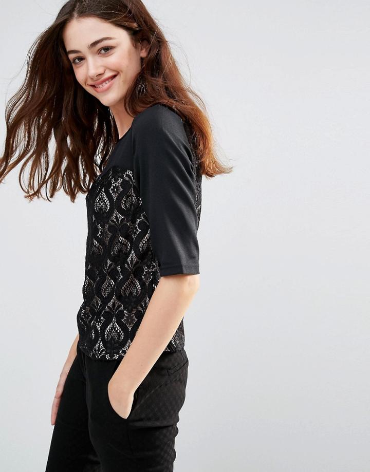Sugarhill Boutique Annora Lace Combo Top - Black
