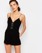 C/meo Collective Tie Romper - Black
