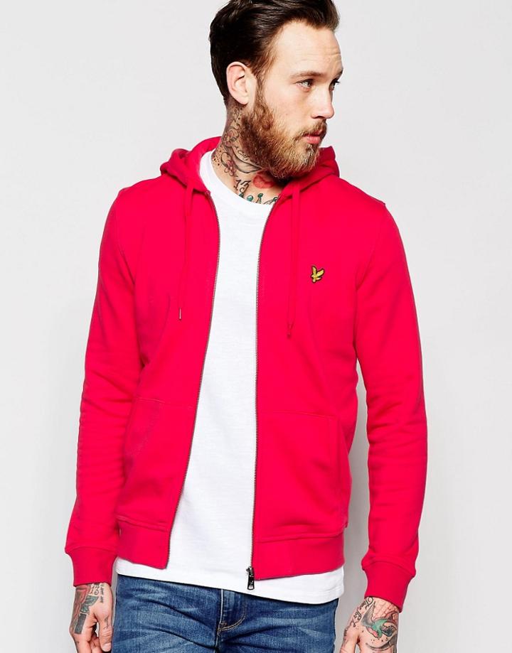 Lyle & Scott Zip Thru Hoodie - Red