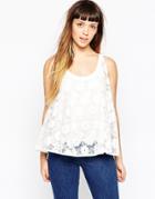 See By Chloe Tank Top In Broderie Anglaise - White