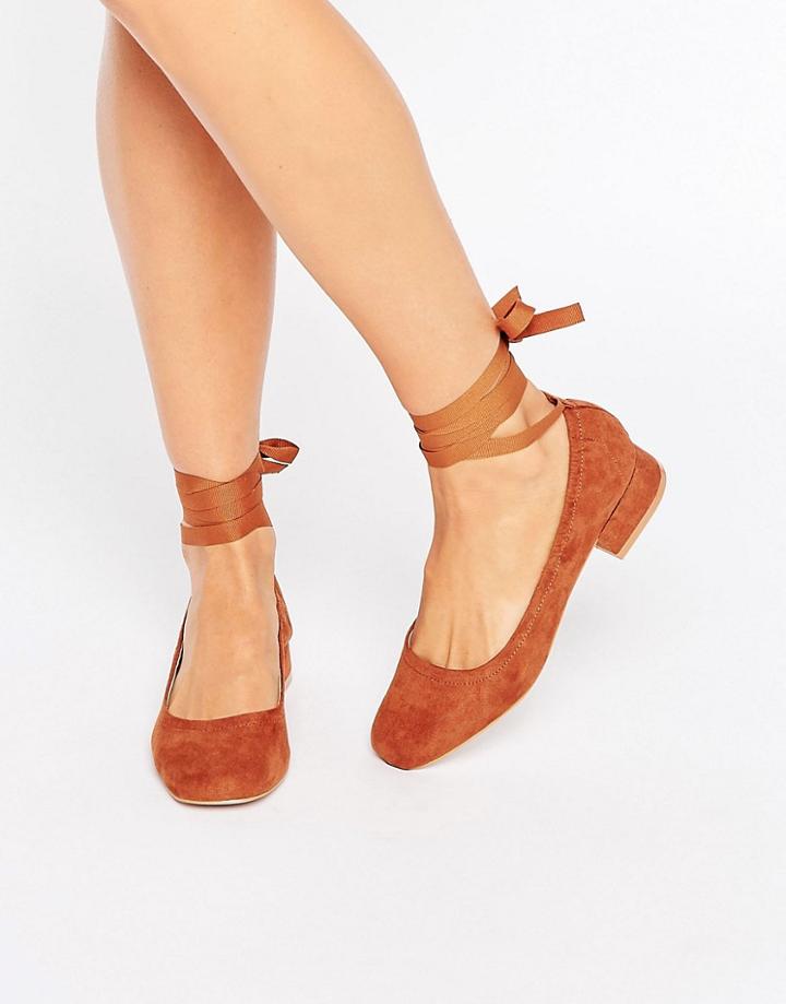 Asos Living Memory Ballet Flats - Beige