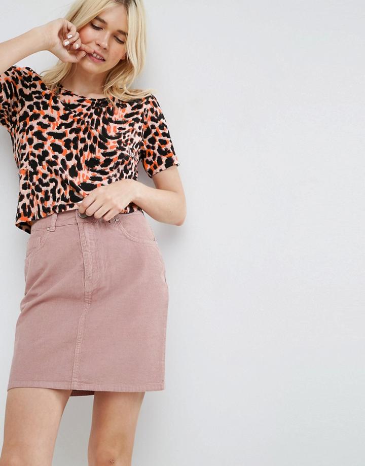 Asos Boxy Crop T-shirt In Bright Animal - Multi