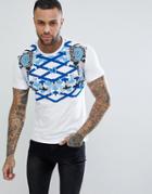Versace Jeans T-shirt In White With Chest Print - White