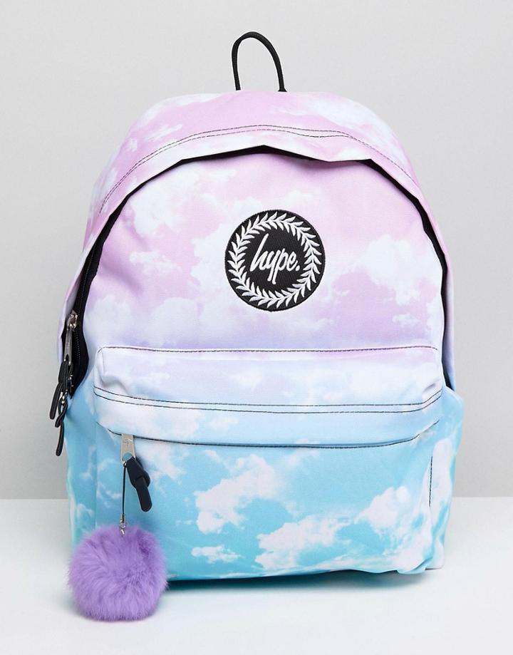 Hype Backpack In Contrast Cloud Print - Multi
