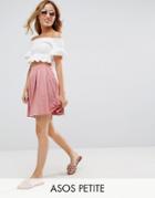 Asos Petite Mini Skater Skirt With Box Pleats - Pink