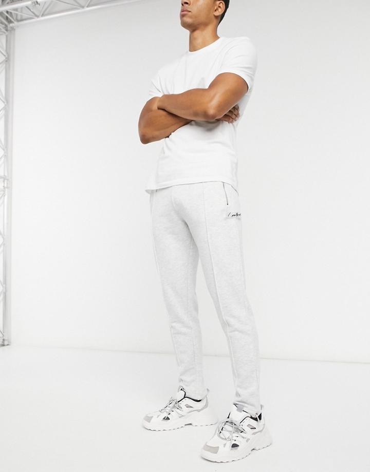 The Couture Club Pin Hem Tucked Sweatpants In Gray
