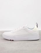 Tommy Hilfiger Cupsole Leather Sneakers With Logo In White Suede