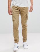 Only & Sons Cargo Pants With Cuffed Hem - Beige