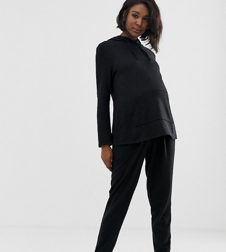 Asos Design Maternity Hoodie & Jogger Set - Black