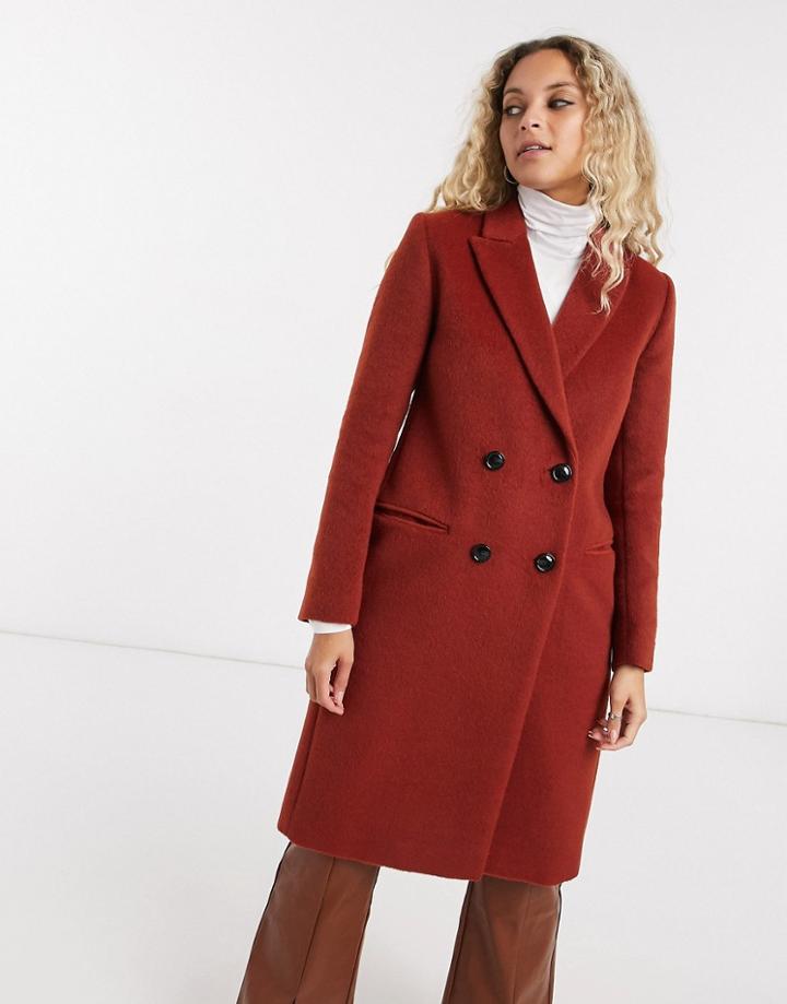 Gianni Feraud Ginger Double Breasted Overcoat-brown