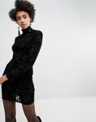 Asos X Star Wars Funnel Neck Burnout Dress - Black