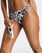 Figleaves Singita Bikini Bottom In Black White Leopard