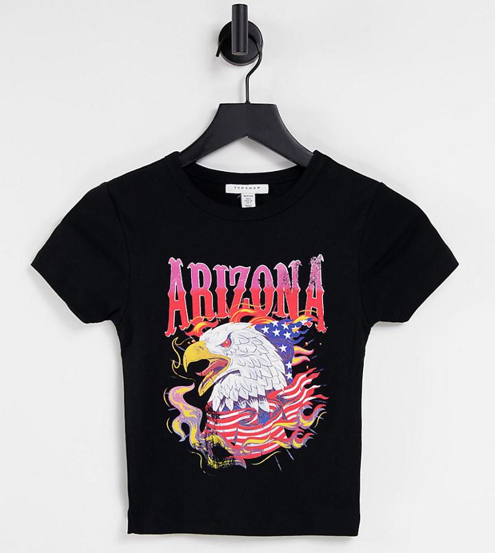 Topshop Petite Arizona T-shirt In Black