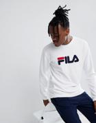 Fila Black Line Terry Towelling Sweatshirt With Logo In White - White