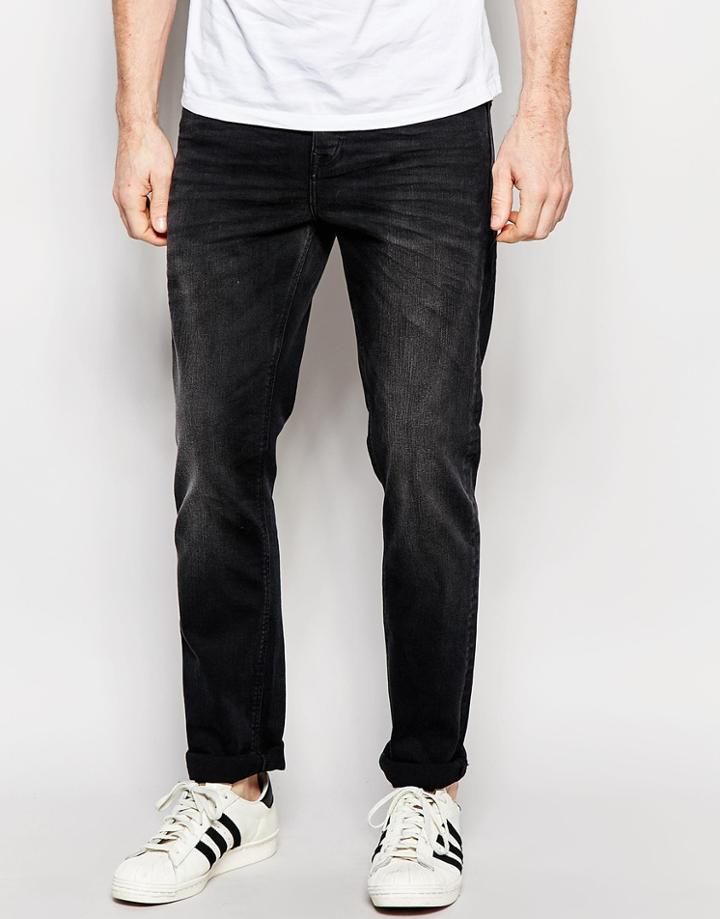 Asos Premium Slim Jeans In Washed Black - Washed Black