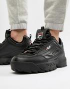 Fila Disruptor Sneaker In Black - Black
