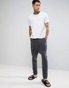 Asos Drop Crotched Brushed Back Jogger - Black
