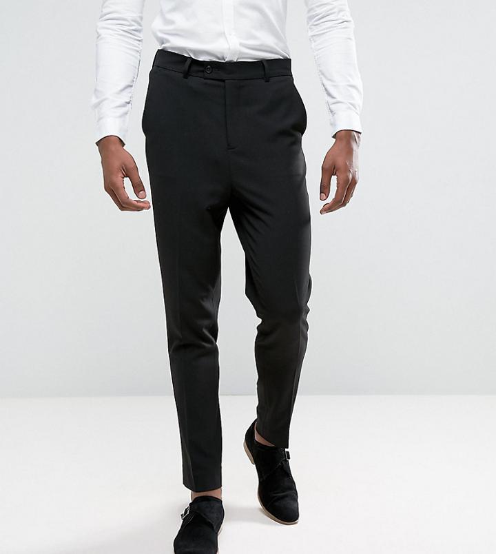 Asos Tall Tapered Smart Pants In Black - Black