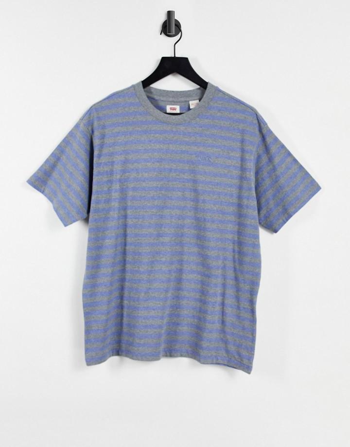 Levi's Vintage Relaxed Fit Stripe T-shirt In Estate Blue Heather-blues