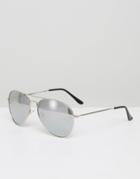 7x Aviator Sunglasses In Silver - Silver