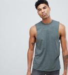 Asos Design Tall Tank With Dropped Arm Hole In Green - Green