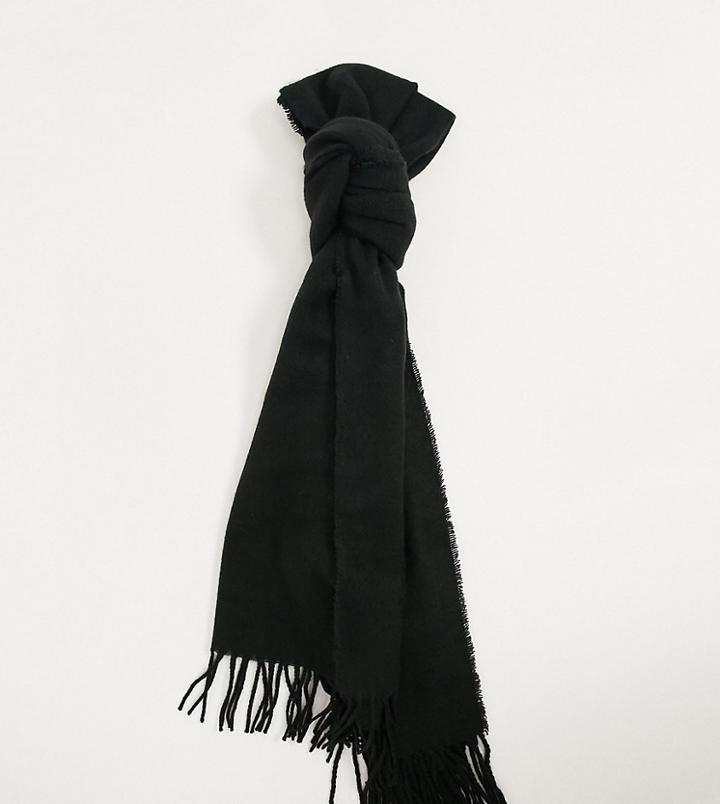 Reclaimed Vintage Inspired Unisex Blanket Scarf With Logo Tab In Black