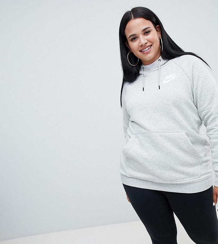 Nike Plus Rally Gray Swoosh Logo Hoody