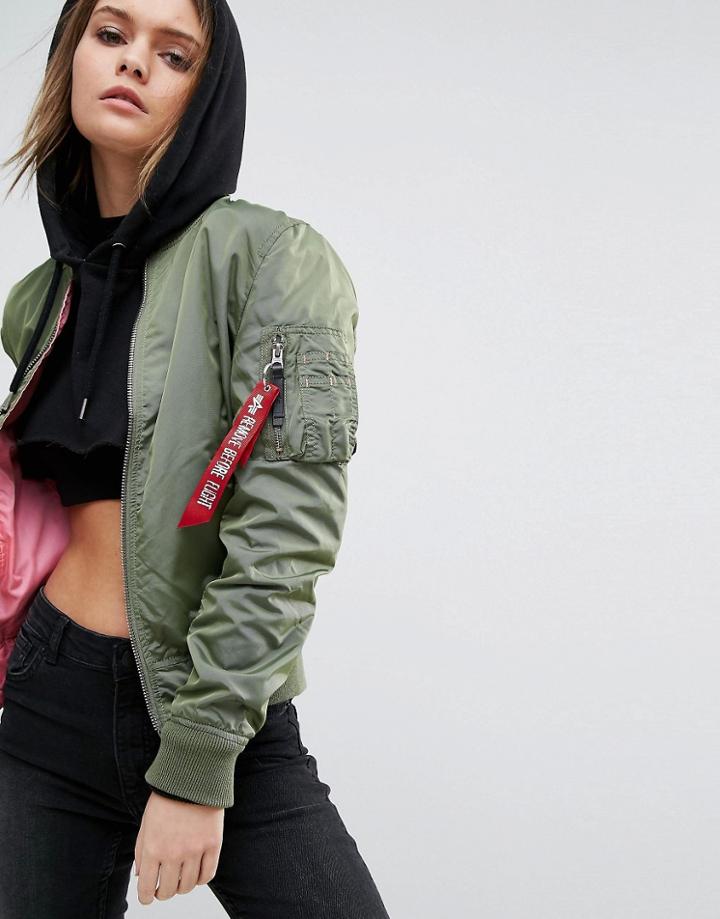 Alpha Industries Ma-1 Tt Revsible Bomber Jacket - Green