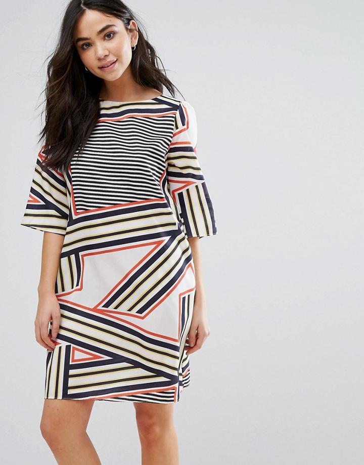 Orion Elsa Stripe Print Shift Dress - Multi