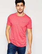 Brave Soul Plain Raw Edge T-shirt - Orange
