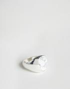 Chained & Able Oval Stone Ring In White - Silver